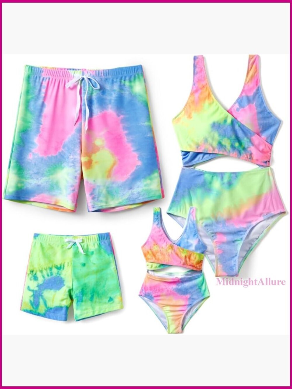 Mommy and Me One-Piece Swimsuit Set with Adjustable Straps Tummy Control